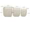 White Cotton Handmade Storage Basket with Handles Set of 3 18", 16", 15"